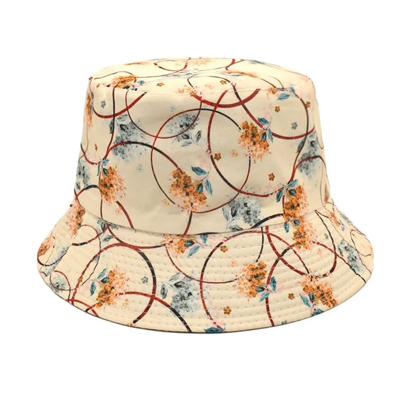 Polyester Flower Print Bucket Hat for Women