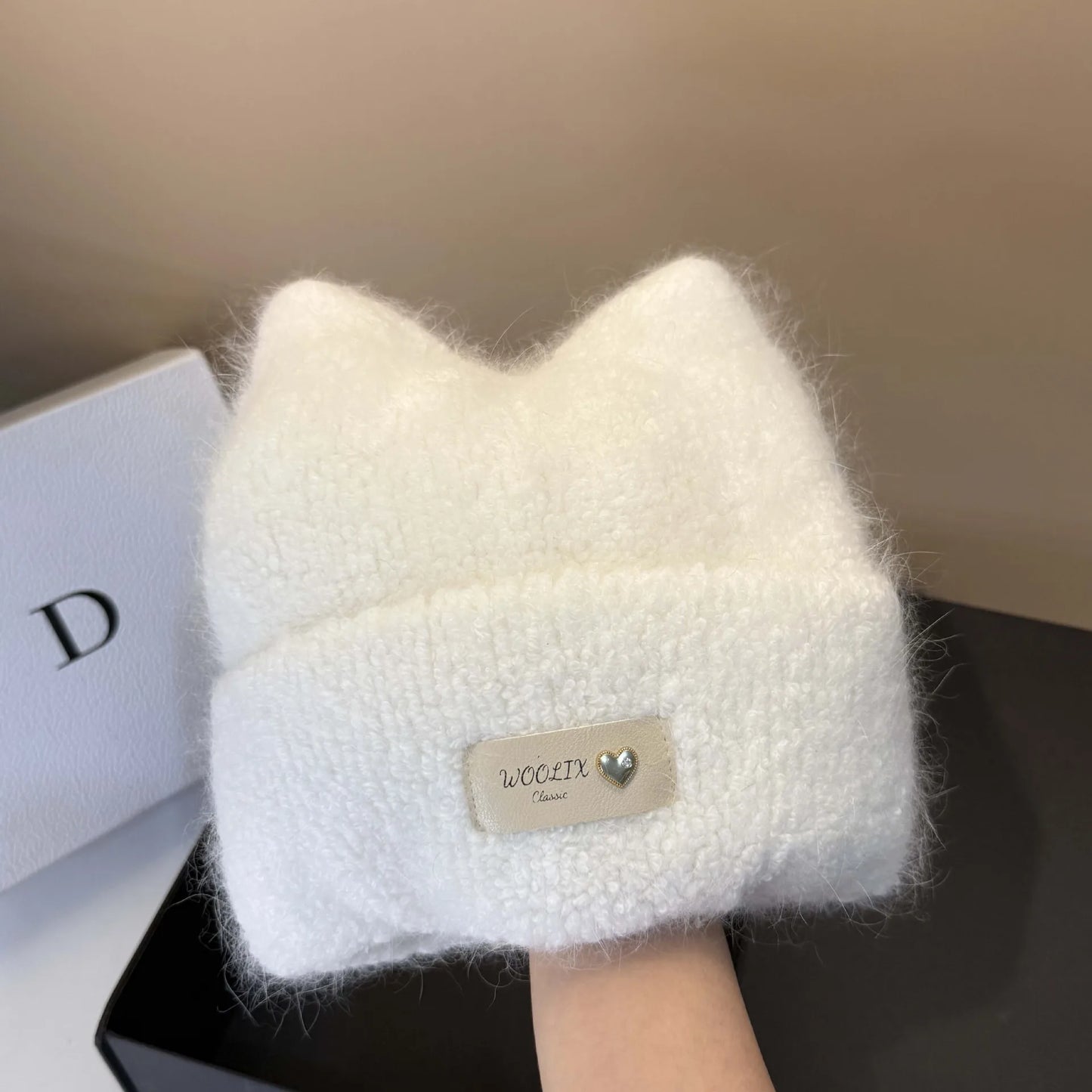 Wool Knit Winter Cat Ear Beanie