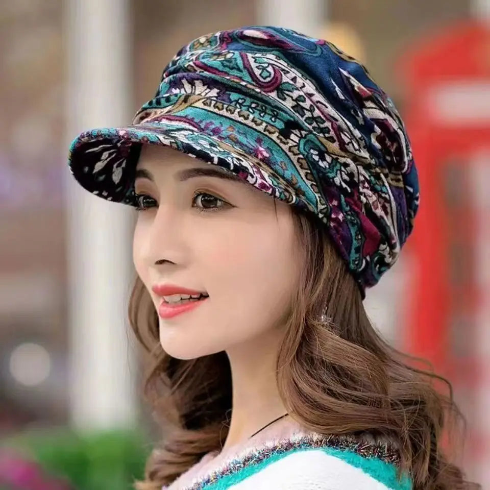Vintage Floral Warm Baseball Cap