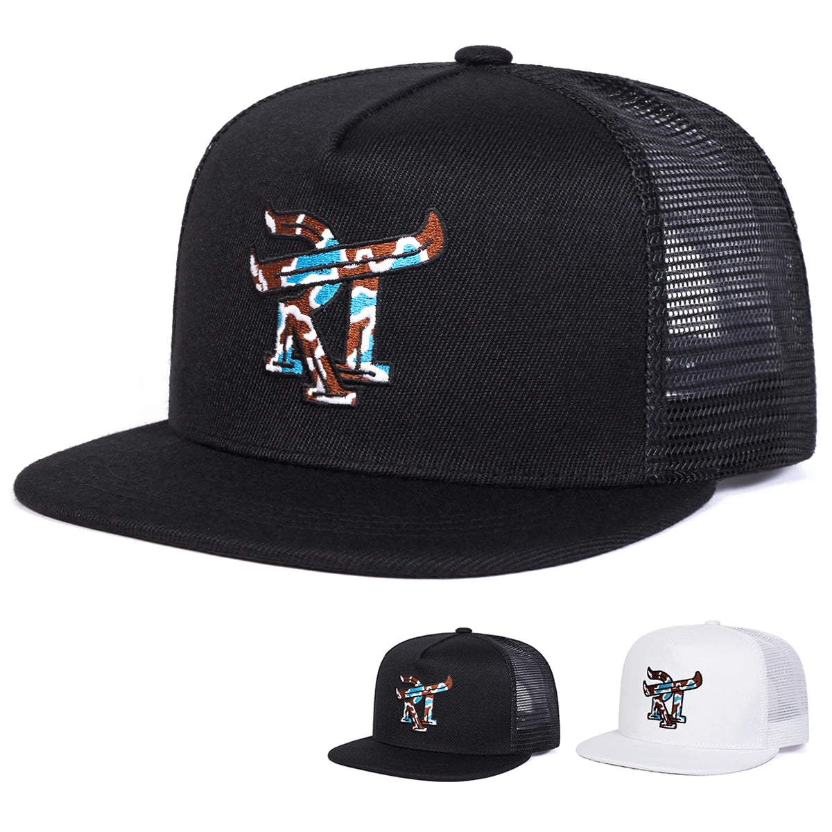 Unisex RT Letter Embroidery Hip-hop Net Hats