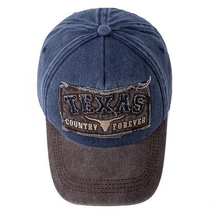 Washed Texas Letter Embroidered Baseball Cap