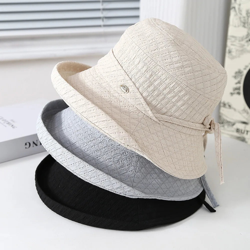 Women’s Elegant Bow Foldable Bucket Hat