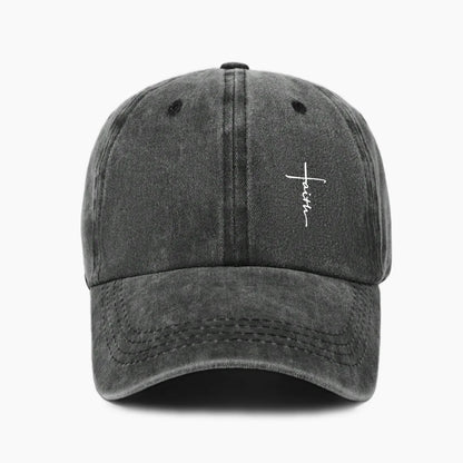 Retro Cross Print Water Resistant Washed Baseball Cap