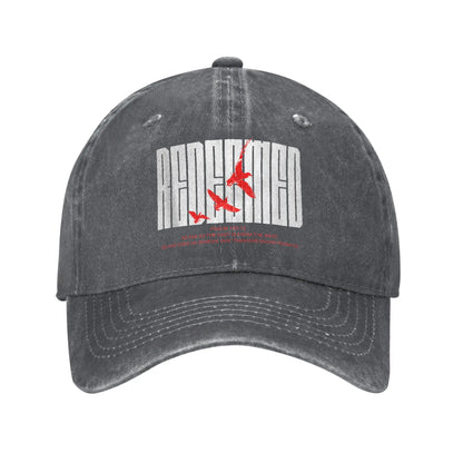 Redeemed Christian Distressed Denim Washed Baseball Cap