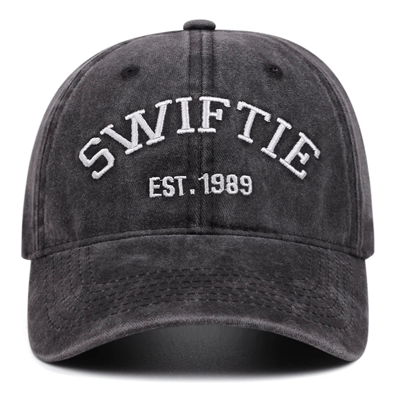 Swiftie Washed Letter Embroidery Baseball Cap
