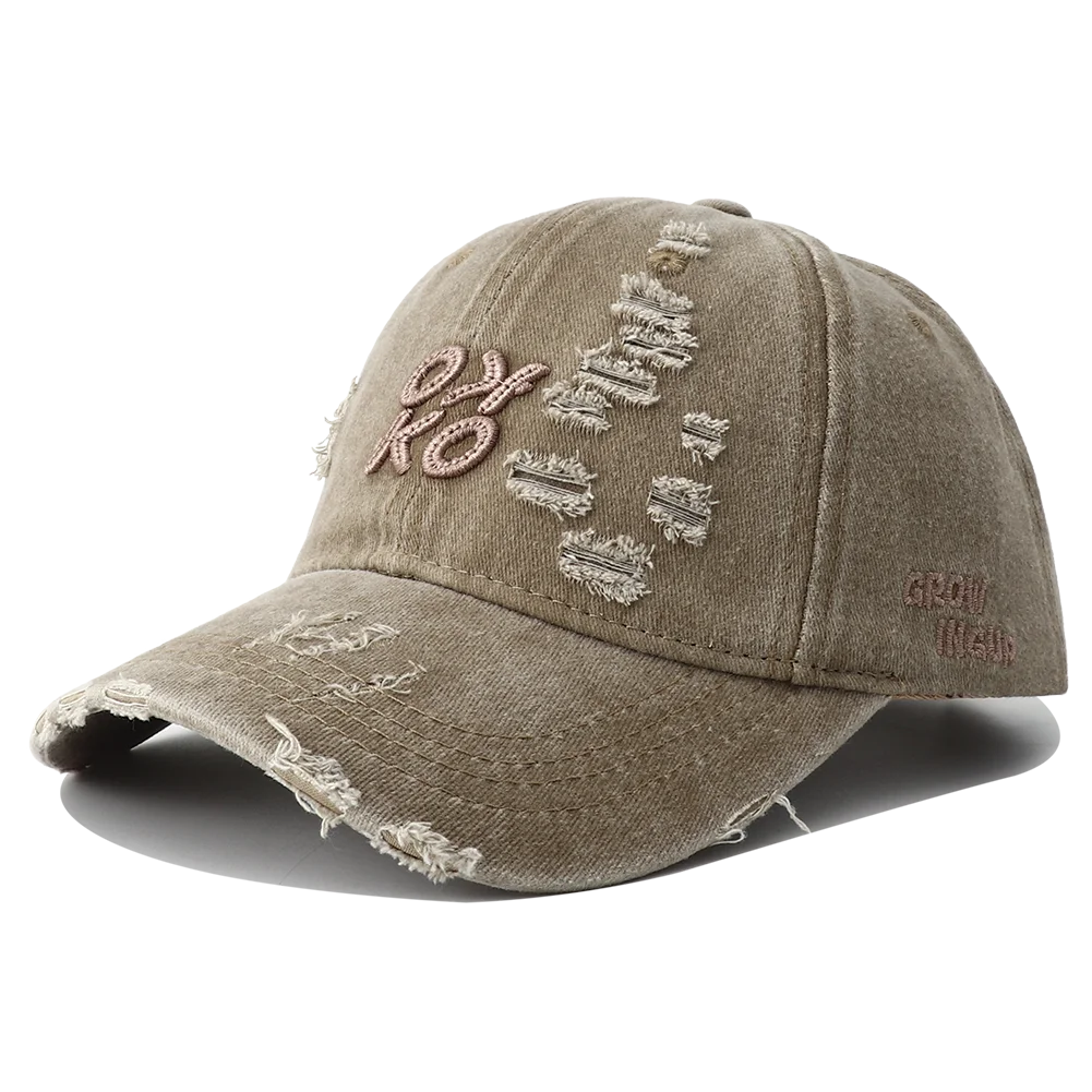 Retro Washed Letter Embroidered Baseball Cap