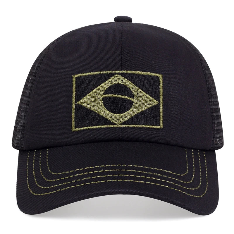 Brazil Flag Camouflage Hip Hop Snapback Cap