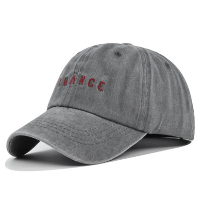 Vintage Washed Cotton Letter Sunshade Baseball Cap
