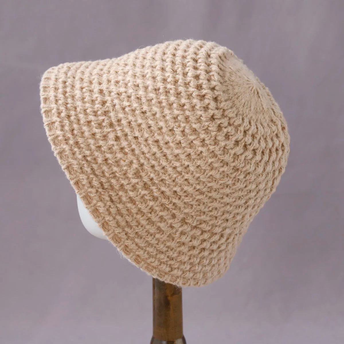 Color Block Knitted Foldable Bucket Hat