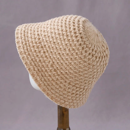 Color Block Knitted Foldable Bucket Hat