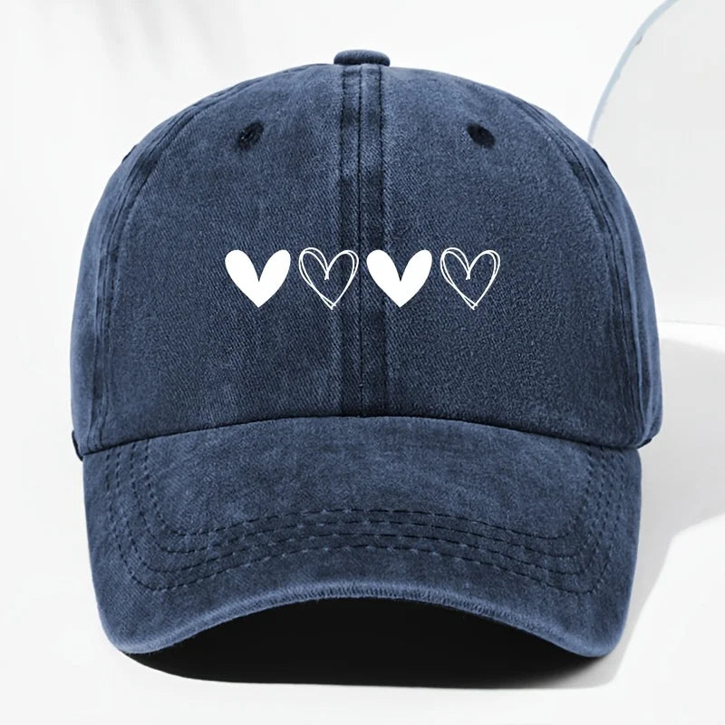 Retro Heart Pattern Trucker Baseball Cap