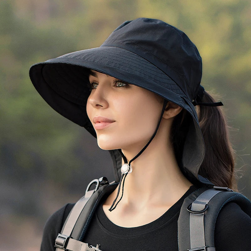 European American Wide Brim Sun Bucket Hat