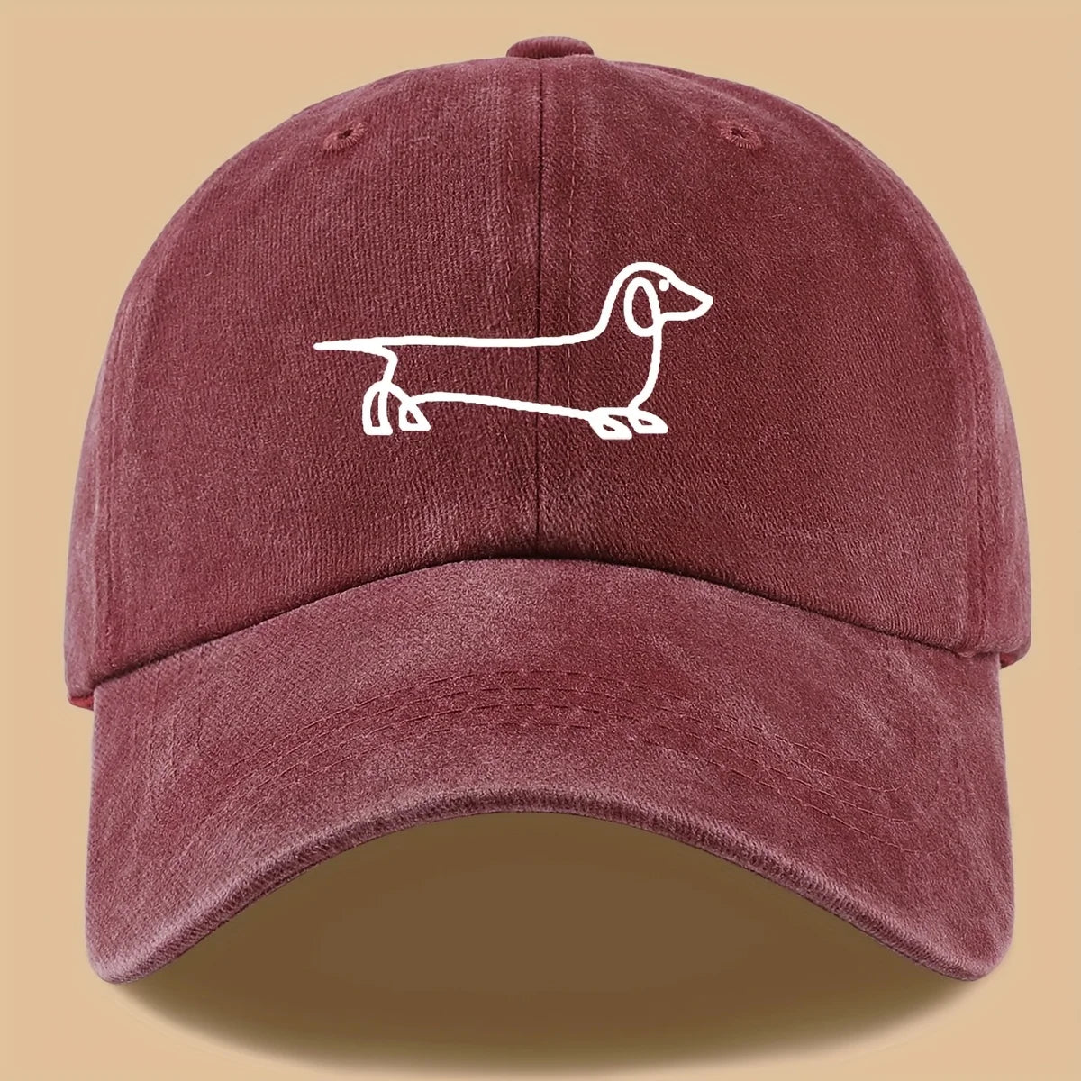 Simple Dog Print Travel Baseball Cap