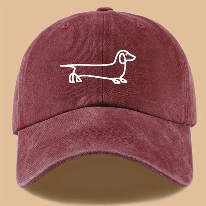 Simple Dog Print Travel Baseball Cap