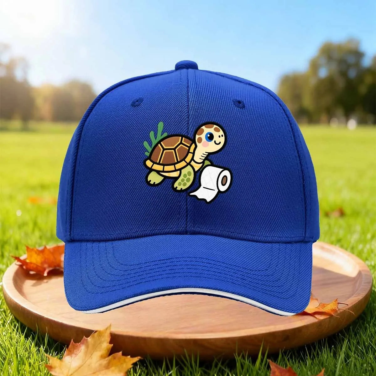 Cute Turtle Toilet Paper Graphic Snapback Baseball Cap
