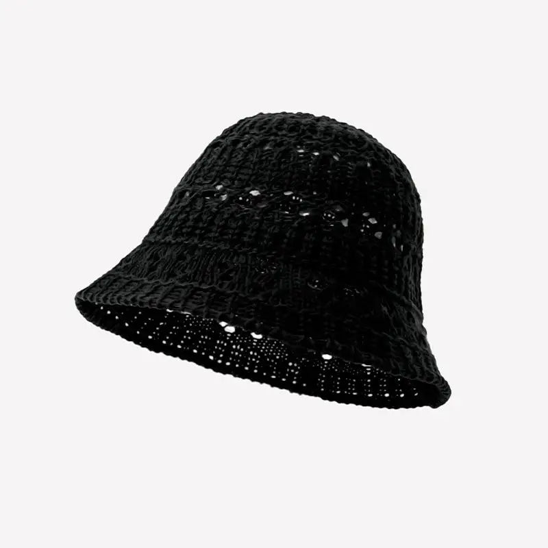 Womens Summer Hollow Breathable Foldable Beach Bucket Hat