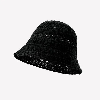 Womens Summer Hollow Breathable Foldable Beach Bucket Hat