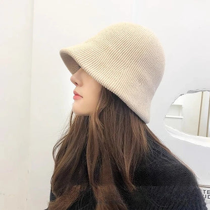 Women's Knitted Warm Bucket Hat