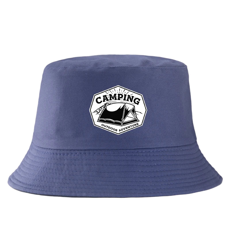 Camping Outdoor Adventure Print Reversible Hiking Bucket Hat