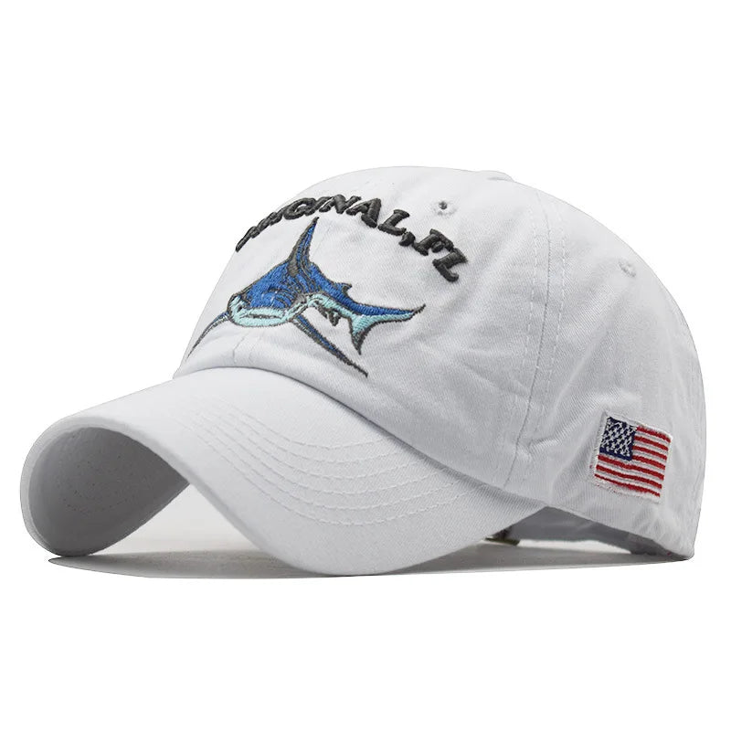 Shark Alphabet Embroidered Baseball Cap
