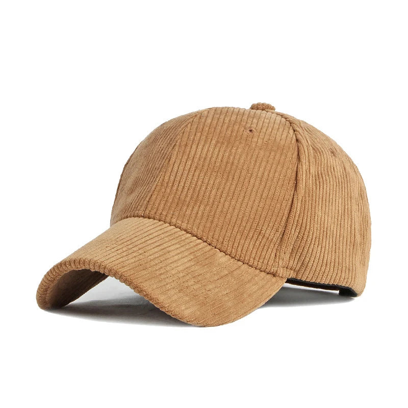 Solid Color Corduroy Warm Autumn Winter Baseball Cap