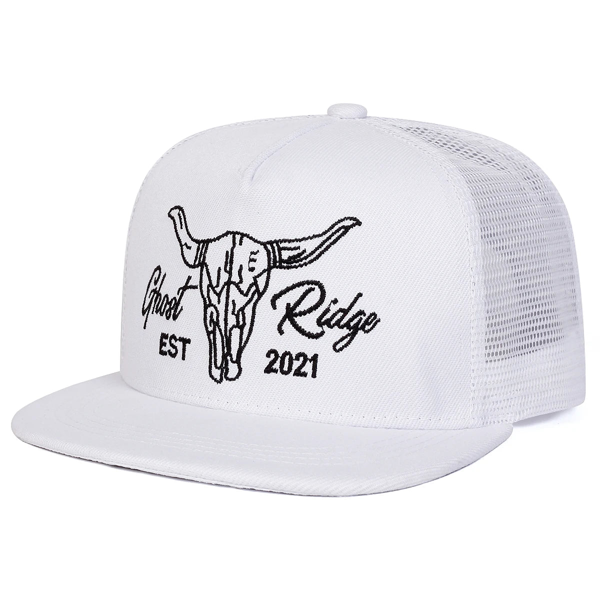 Unisex Ox Head Letter Embroidery Hip-hop Net Hats