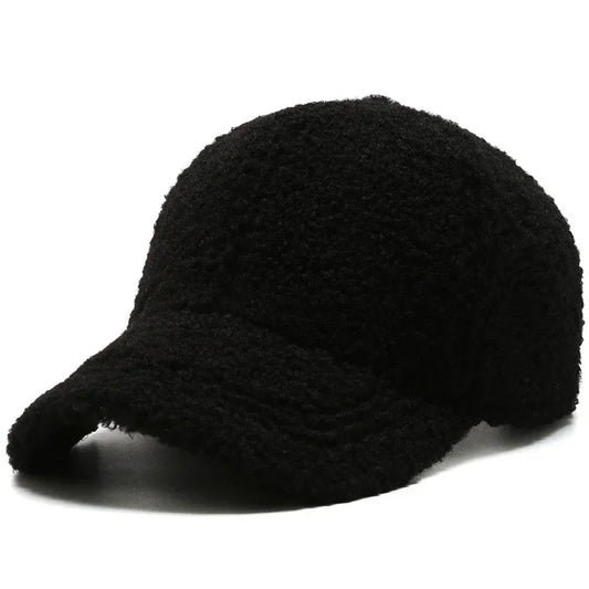 Big Head Lamb Wool Warm Baseball Cap