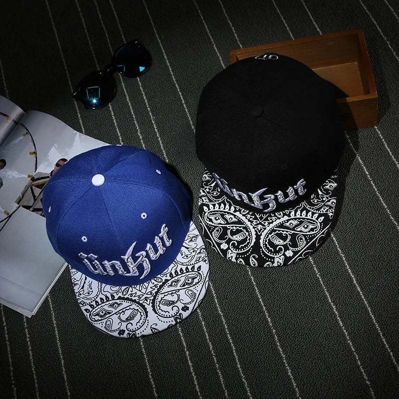 Unisex Korean Letter Flat Brim Cap