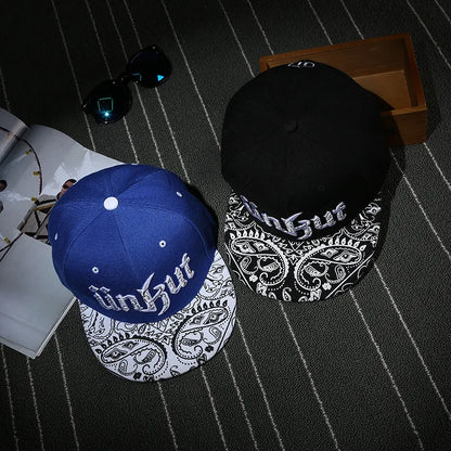 Unisex Korean Letter Flat Brim Cap