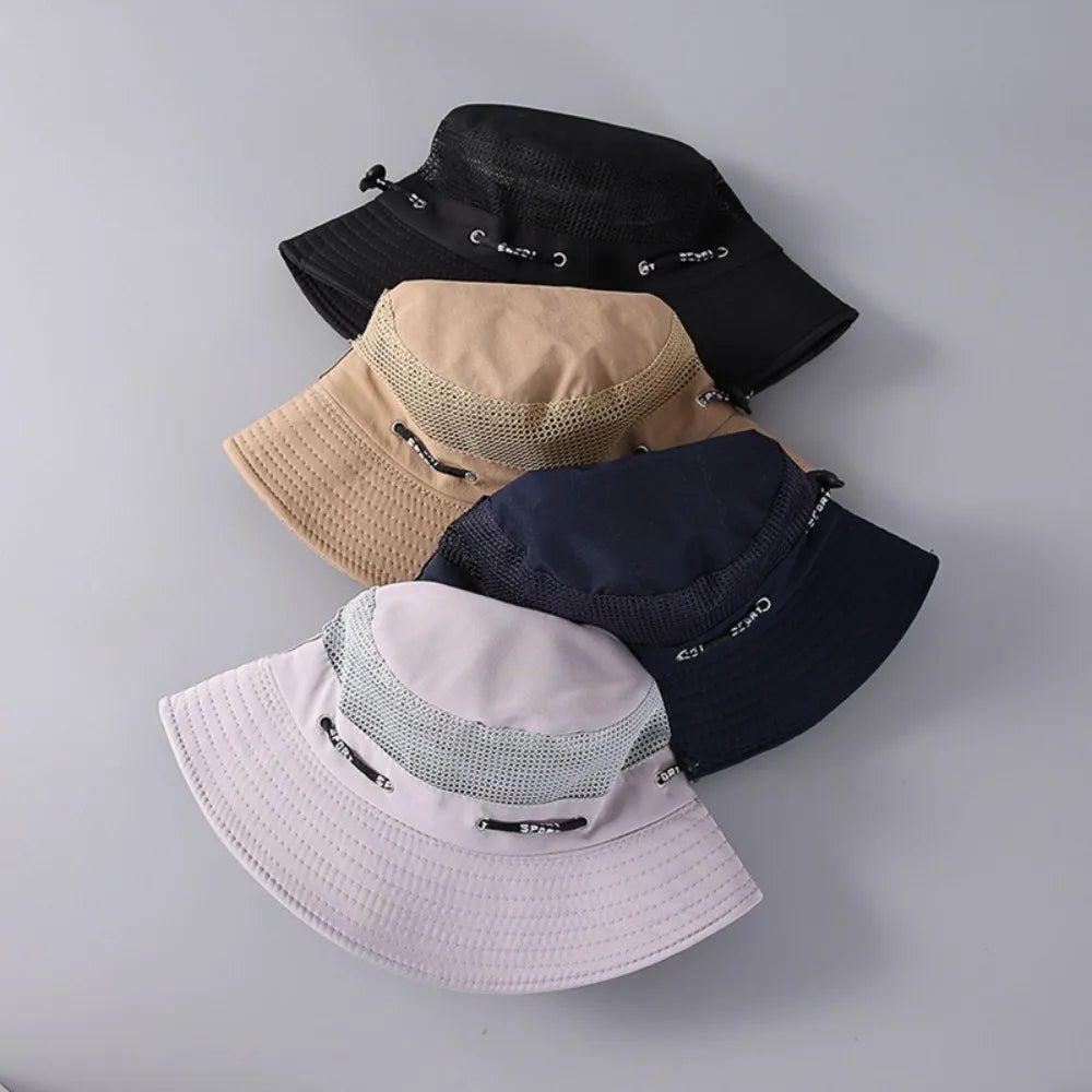 Men’s Breathable Wide Brim Sun Bucket Hat
