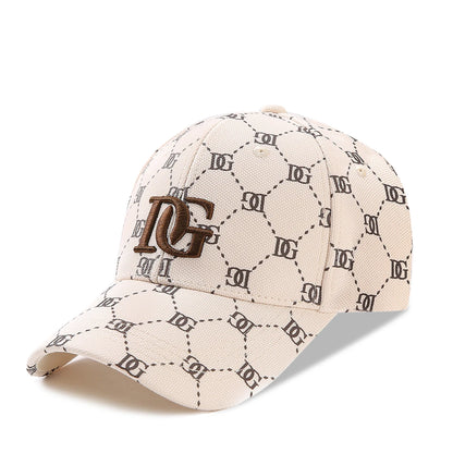 Korean Printed Letter Embroidered Big Head Cap