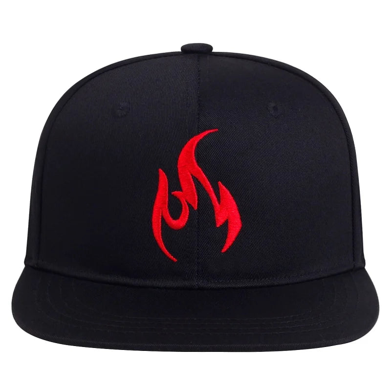 Unisex Flame Embroidery Baseball Cap