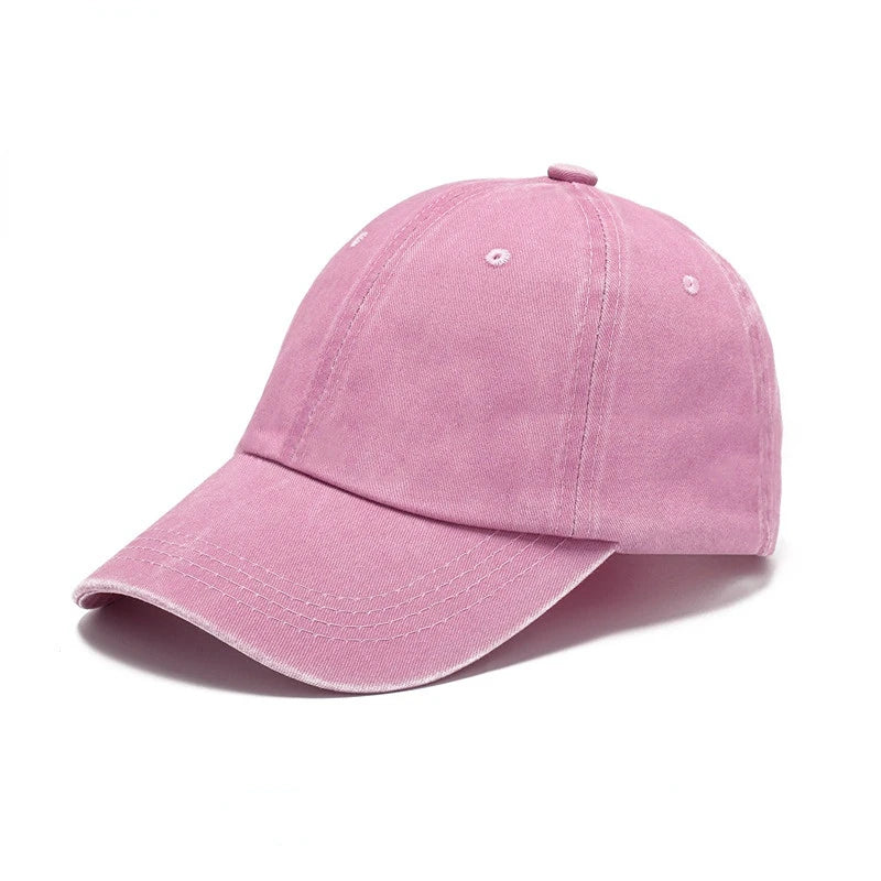 Solid Washed Denim Vintage Baseball Cap