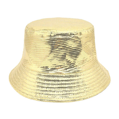 Golden Silver Plaid Bucket Hat