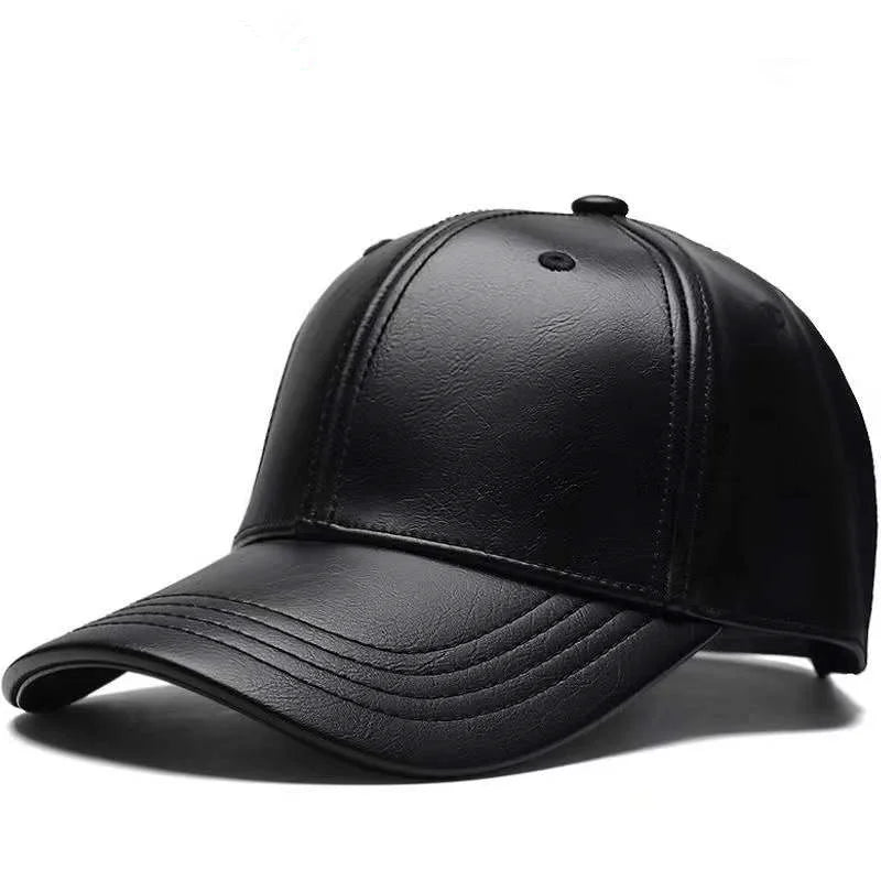 PU Leather Hip Hop Adjustable Baseball Cap