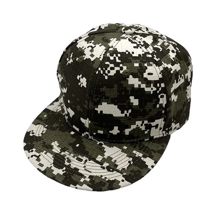 Digital Camo Harajuku Flat Brim Snapback Cap