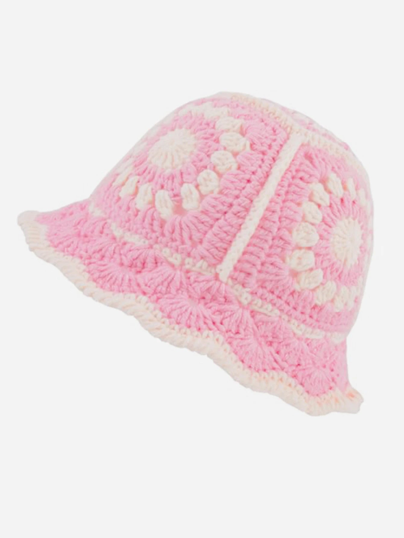 Handmade Crochet Flower Cotton Knitted Bucket Hat
