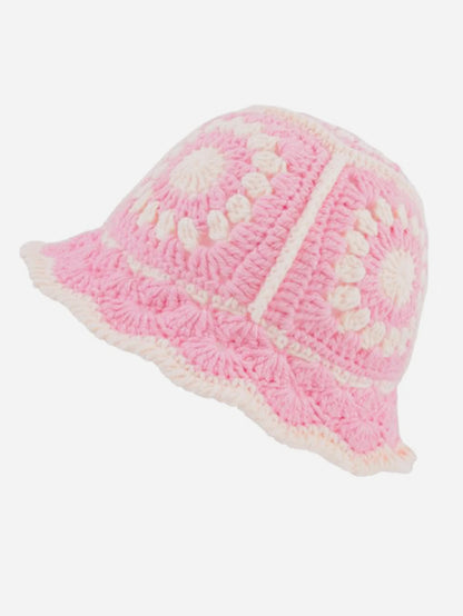 Handmade Crochet Flower Cotton Knitted Bucket Hat