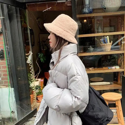 Lamb Wool Bucket Hat Unisex