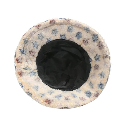 Women Butterfly Fleece Winter Bucket Hat