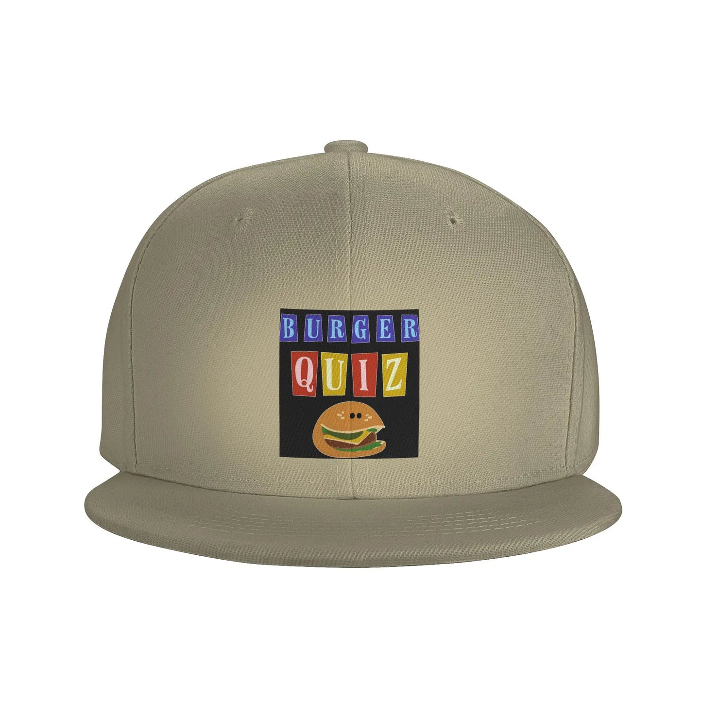 Burger Quizz Logo Streetwear Graphic Design Snapback Cap