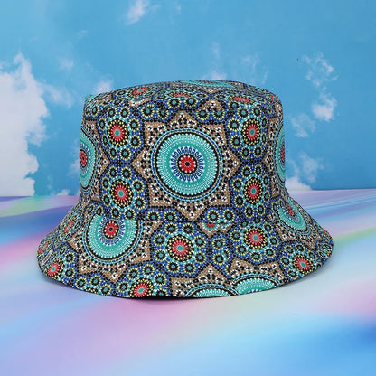 Retro Geometric Graffiti Reversible Bucket Hat