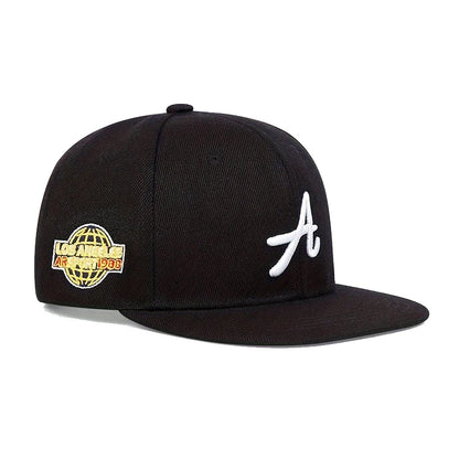 A Letter Embroidery Kids Hip Hop Snapback Cap