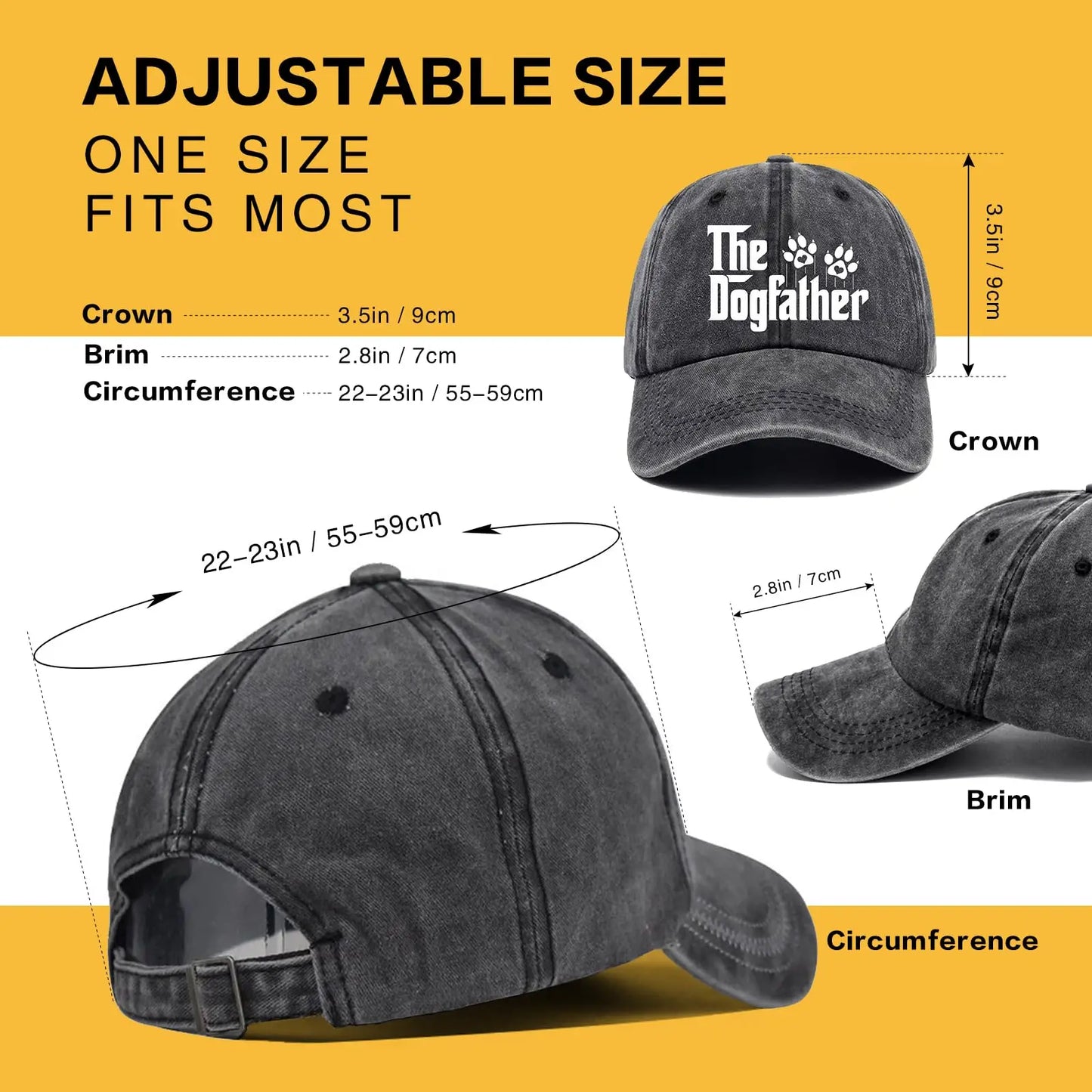 The Dogfather Funny Dog Dad Baseball Cap