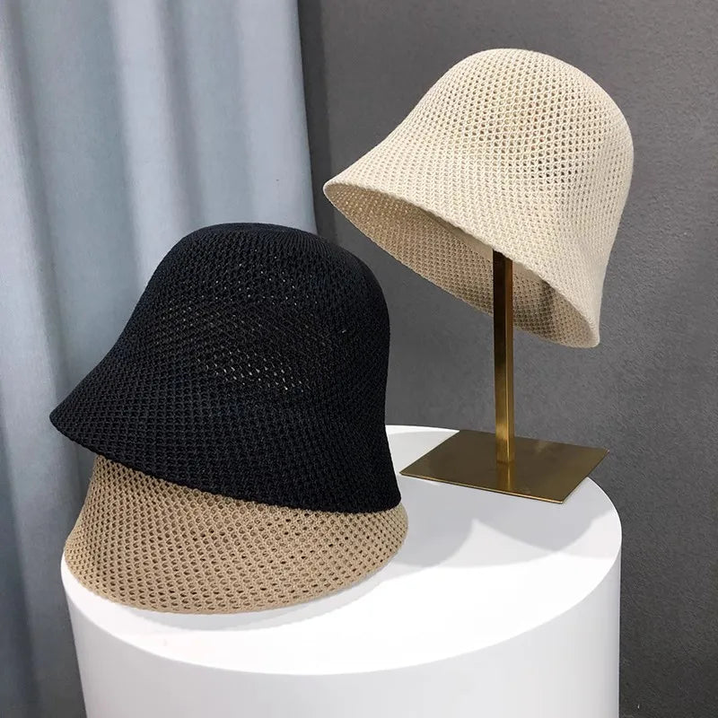 Women Hollow Thin Summer Bucket Hat