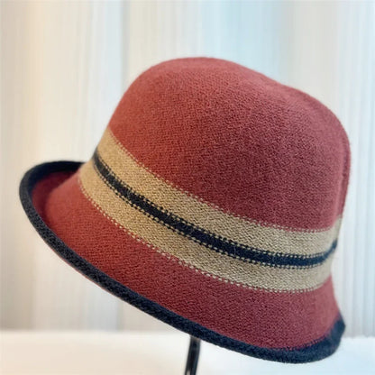 French Color Matching Retro Thermal Bucket Hat