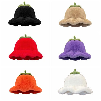 Cute Tomato Plush Winter Bucket Hat