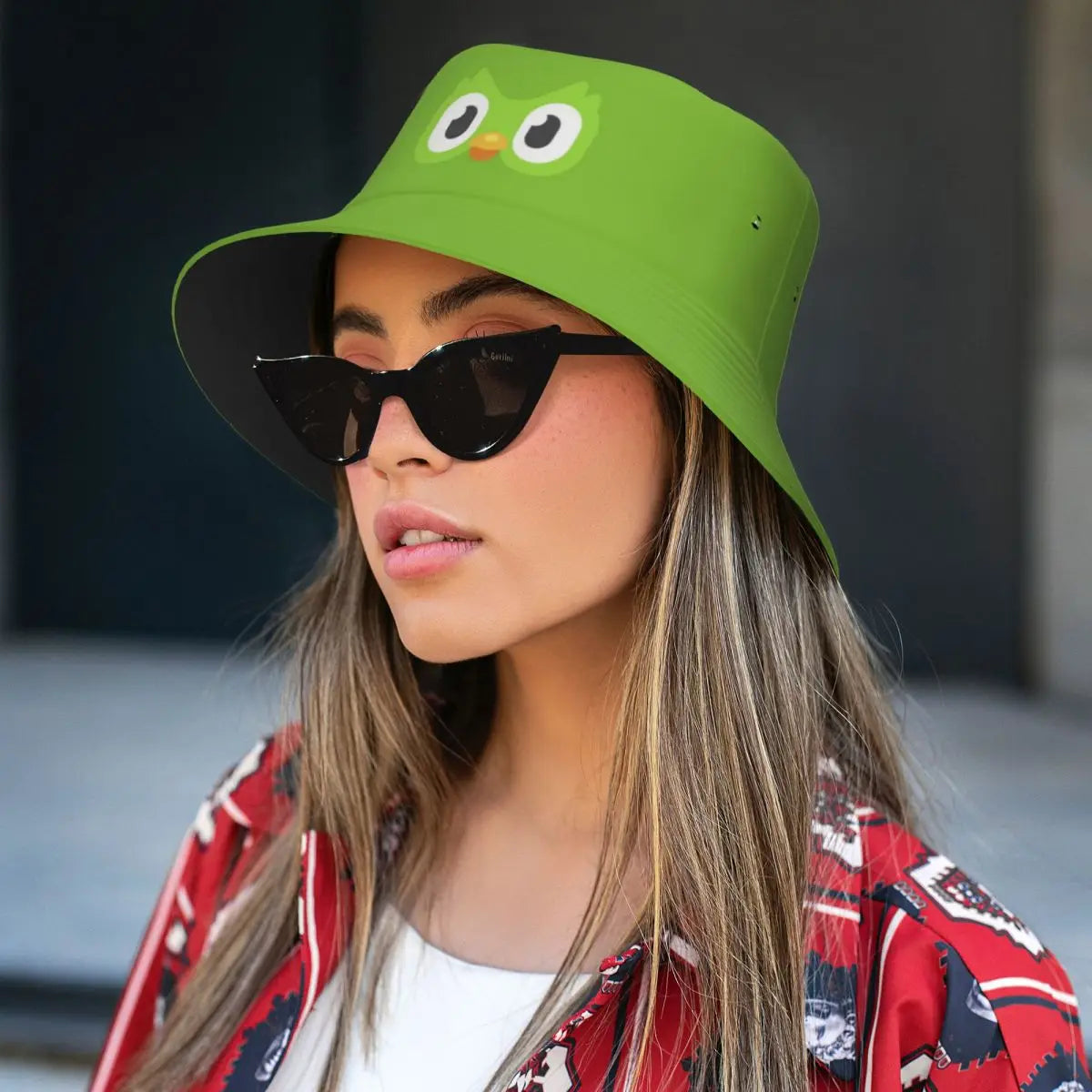 Duolingo Owl Duo Kids Summer Reversible Bucket Hat