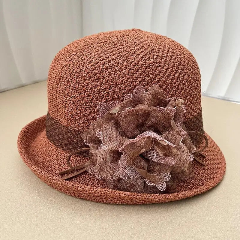 Women’s Round Top Curled Edge Sun Hat