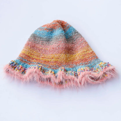Red Crochet Fruit Knit Bucket Hat